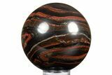 Polished Tiger Iron Stromatolite Sphere - Billion Years #308771-1